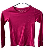 Faded Glory T Shirt Girls Size M 7/8 Pink Long Sleeved Round Neck - £3.31 GBP