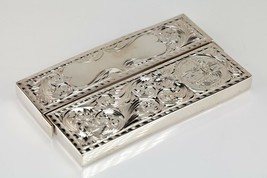 Gorgeous Etched Sterling Silver Great Seal of California Card Holder w/ Filigree - £699.19 GBP