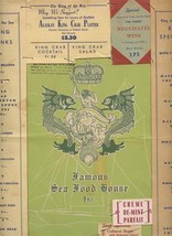 The King of the Sea Menu 53rs St &amp; 3rd Ave New York 1944 - £46.12 GBP