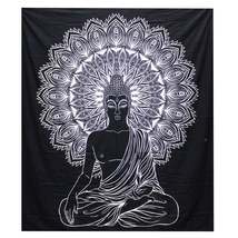 Black &amp; White Double Bed Spread / Wall Art - Buddha - £16.34 GBP