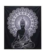 Black &amp; White Double Bed Spread / Wall Art - Buddha - £16.31 GBP