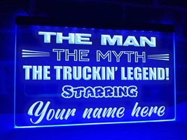 Trucking Legend Led Neon Personalized Illuminated Gift Sign Award Truck Driver  - £20.47 GBP+