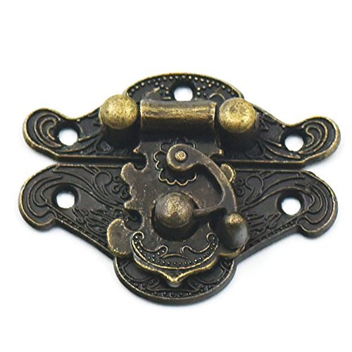 Bluemoona 10 Pcs - Latch Hook Lock Catch Trunk Decorative Jewelry Gift Wooden Bo