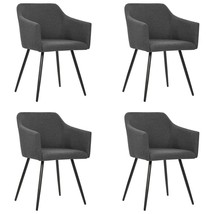  Dining Chair Set of 4 Dark Grey Fabric (100% polyester), Metal - $539.27 CAD