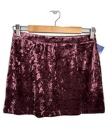 New Nordstrom Abound Crushed Velvet Velour Mini Retro 90s Y2K Skirt Burg... - $25.71 CAD