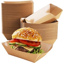 Paper Food Boats In A 250-Pack, 2 Lb Kraft Brown Food Trays, Disposable - £32.65 GBP
