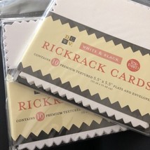 20 DCWV 5.5” White &amp; Black Rick Rack Cards Scrapbooking Paper Cardstock (2x10) - £7.90 GBP