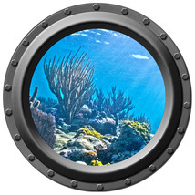 Blue Cove Reef Design 1 - Porthole Wall Decal - £11.06 GBP