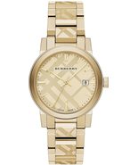 Burberry BU9038 The City Gold Tone 38mm - RRP 795.00 USD - 2 Years Warranty - £237.46 GBP