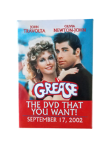 Grease DVD Release Promotional Pin Button 2002 John Travolta Olivia Newton-John - £3.95 GBP