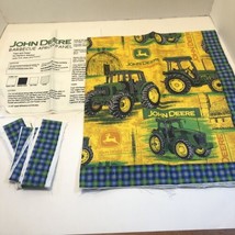 John Deere Barbecue Apron Oven Mitt Fabric Panel Springs Cotton Canvas - £12.45 GBP