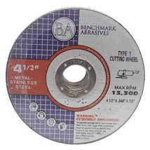 Benchmark Abrasives 4-1/2&quot; Thick 7/8&quot; Arbor, Aluminum Oxide Cutting Wheel, - $30.56