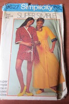 Vintage Simplicity Sewing Pattern, Misses size 8 to 10, long or short robe - $5.27