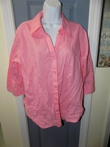 Covington Pink 3/4 Sleeve Button Down Blouse Size 18W Women&#39;s  NWOT - £13.20 GBP