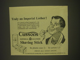 1955 Cussons Imperial Leather Shaving Stick Ad - Truly an Imperial Lather - £14.72 GBP