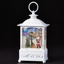 9&quot;H LIGHTED SWIRL LANTERN WITH SANTA &amp; LAMPPOST, PRINTED BG - $118.75