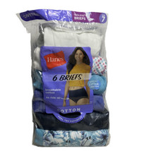 Hanes Women&#39;s Cotton 6 Brief Panties Size 7 Assorted Colors Open Pack New - $16.82