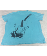 John Varvatos Star USA Men&#39;s Stone Wash Turquoise Broken Guitar T-Shirt XXL - $711.96 MXN