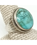 Southwestern Turquoise Sterling Silver Ring Size 9.5, 11.9 grams - £67.86 GBP