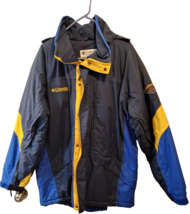 Columbia Hooded Omni Tech Jacket Waterproof Breathable Blue Yellow Size ... - £33.86 GBP