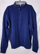 Peter Millar Men XXL Blue Pullover 1/4 Zip Pullover Cotton Long Sleeve J... - $68.31