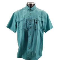LL Bean Mens Tropics Shirt Short Sleeve Button Up Blue Fishing Hiking XL... - £21.88 GBP