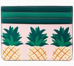 R Kate Spade Colada Small Slim Card Holder Pineapple Pink K7190 NWT $89 Retail - £23.72 GBP