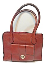 Wilsons Leather Womens Red Leather Handbag Purse Double Handles Multi Pockets - £15.62 GBP