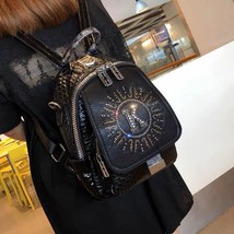 Ita  Women Leather Backpack 2022  Sequin Rhinestone K Letter Female Backpack Kor - £76.93 GBP