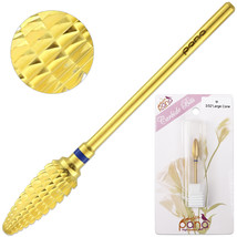 Professional Gold Large Cone Safety Nail Carbide Drill Bit Medium Grit - £24.36 GBP