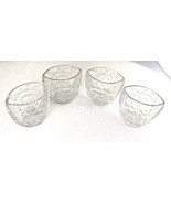 4 Vtg Christmas Candle Holder Indonesia Clear Pressed Molded Glass Cup R... - $54.73 MXN