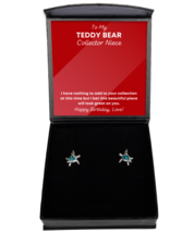 Teddy Bear Collector Niece Earrings Birthday Gifts - Turtle Ear Rings Jewelry  - £40.55 GBP
