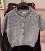 Zara Bnwt 2024. Grey Jewel Knit Cardigan Wool Rhinestone Buttons. 3859/001 - £49.94 GBP