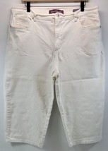 L9) Gloria Vanderbilt Amanda Capri White Studded Denim Pants 18 Missy - $11.87