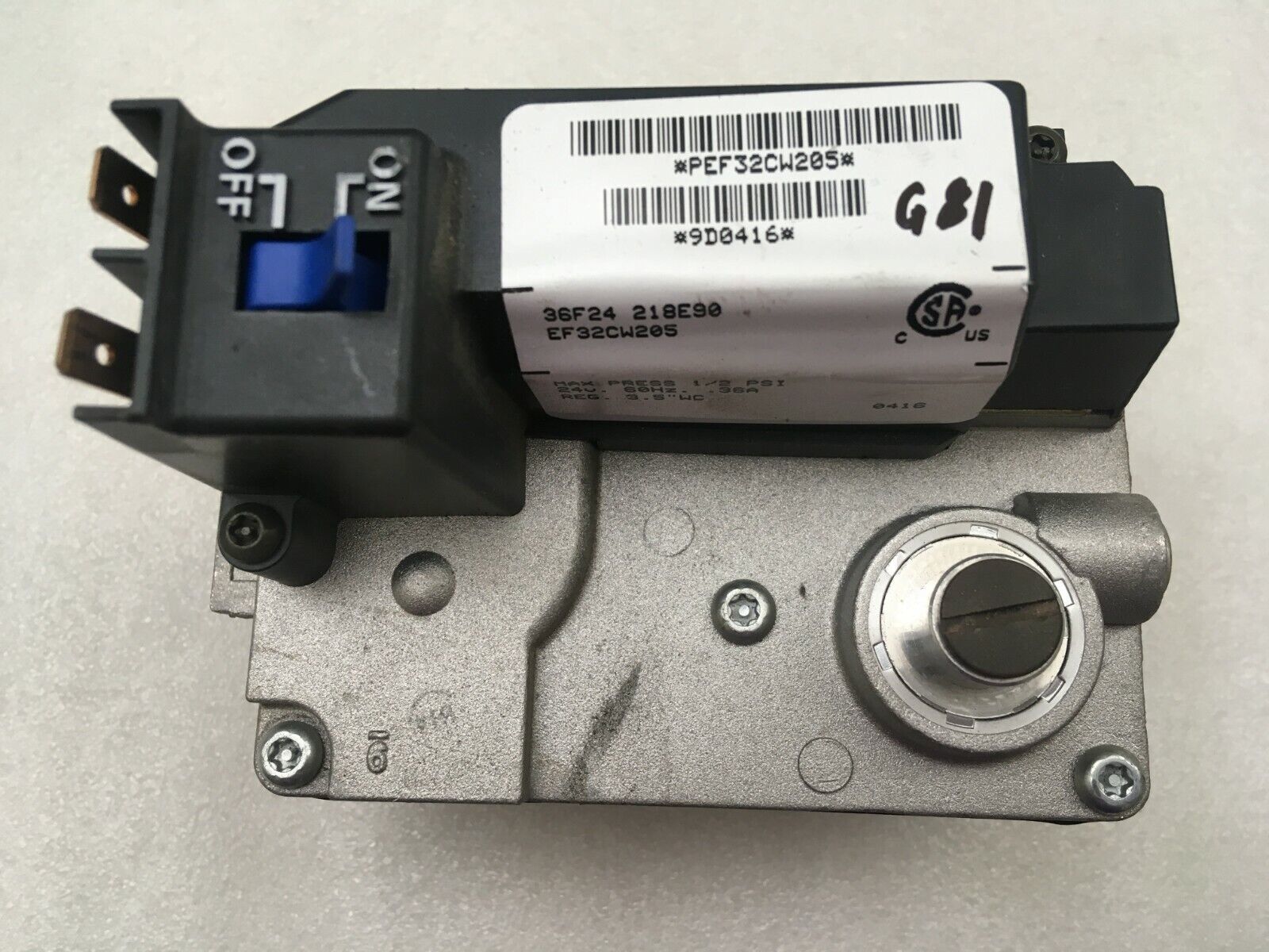 White Rodgers gas valve 36F24 218E90 EF32CW205 used + FREE Expedited shi... - $27.96