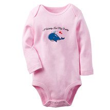 I Whaley Love My Daddy Funny Baby Bodysuits Newborn Rompers Infant Long Jumpsuit - £9.39 GBP