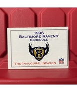 Baltimore Ravens NFL Football Pocket Schedule Inaugural Season Vintage 1996 - $256.84 MXN