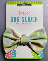 Yellow Spring Plaid Pet Dog Collar Slider-XS/S - £6.95 GBP