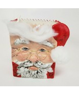 Santa Claus Ceramic Gift Bag Christmas Decor 5x6.5&quot; - £11.85 GBP