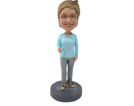 Custom Bobblehead Woman Giving Thumbs Up Sign - Leisure &amp; Casual Casual Females  - £73.22 GBP