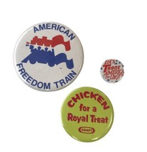 Americana Set Of 3 Pins American Freedom Train, Lets Trane America, Kraft Cheese - £7.49 GBP