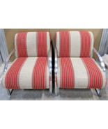 Matched Pair of Milo Baughman Polished Chrome Curved Arm Flat Bar Lounge... - €3.010,08 EUR