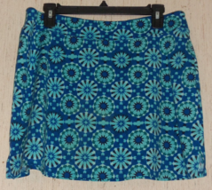 New Womens Tranquility Blue W/ Kaleidoscope Print Pull On Knit Skort Size L - £20.07 GBP