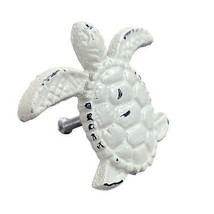 Pack Of 6 Aged White Swimming Marine Sea Turtle Drawer Cabinet Door Pull... - £19.97 GBP