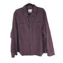 Goodfellow &amp; Co Mens Flannel Shirt Cotton Button Down Pockets Burgundy XL - £9.90 GBP