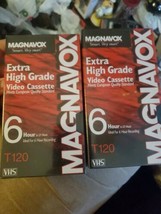 4 Blank VHS T-120 VHS Tapes MAGNAVOX EXTRA HIGH GRADE Record 2 4 6 hours... - £11.84 GBP