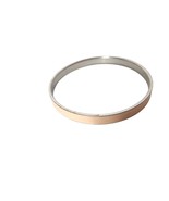 Vintage Cream Silver Tone Enamel Bangle Bracelet Womens Costume Jewelry - $14.55