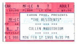 The Residents Concert Ticket Stub February 17 1986 University of Houston... - £43.57 GBP