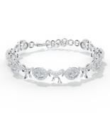 High Finish 925 Sterling Silver Bow D Color Moissanite Tennis Bracelet J... - €212,45 EUR