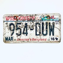 2016 United States Wisconsin America&#39;s Dairyland Passenger License Plate 954-DUW - £13.18 GBP